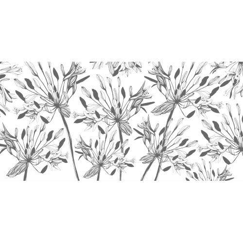 Papier peint panoramique fleurs - graphique - Acte-Deco