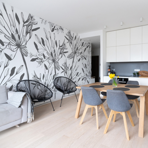 Panoramic flower wallpaper - graphic - Acte-Deco