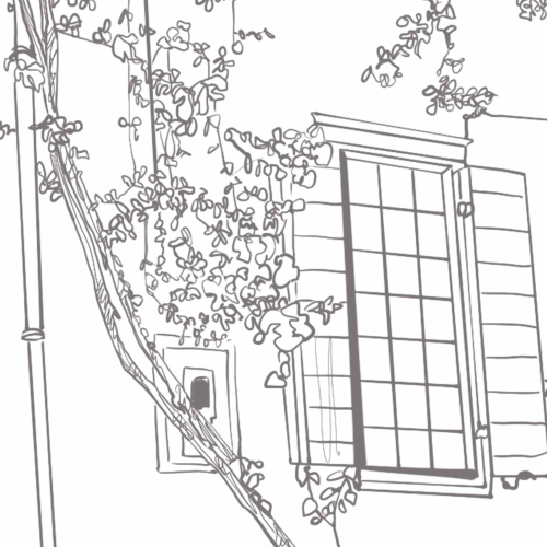 Panoramatapete traditionelles Blumen-Dorf - Silowane Collection - Acte-Deco