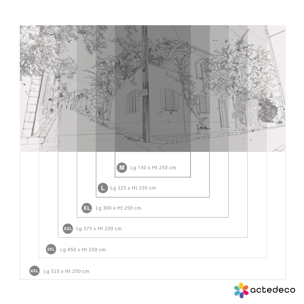 Panoramatapete traditionelles Blumen-Dorf - Silowane Collection - Acte-Deco