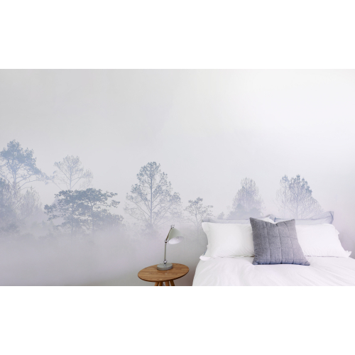 Panoramic wallpaper Misty forest landscape - Acte-Deco