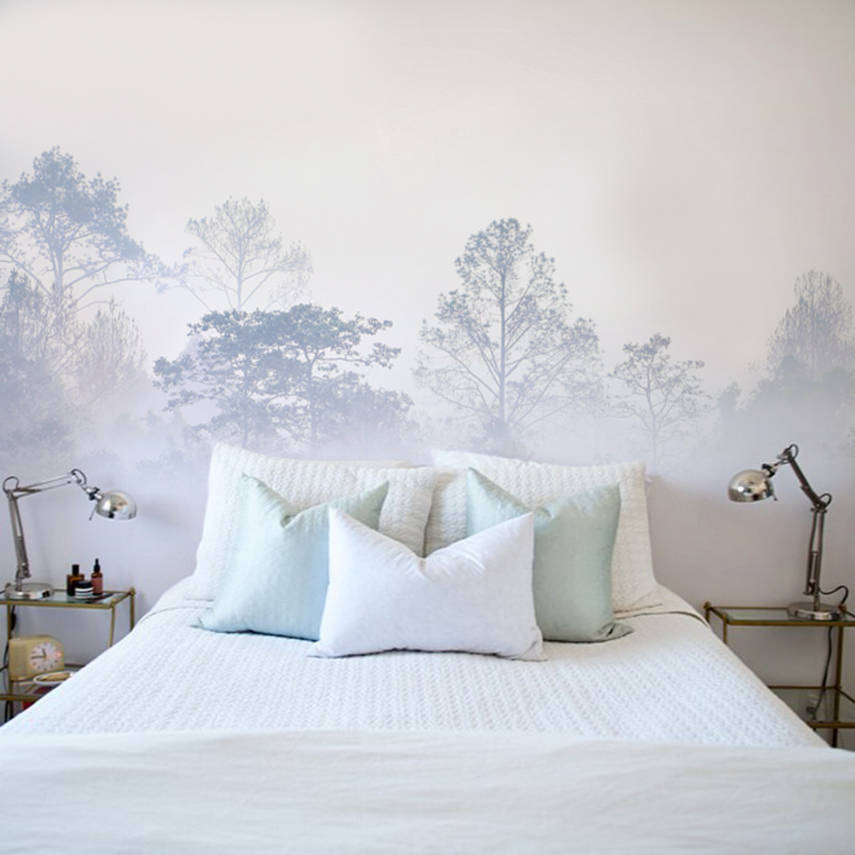 Panoramic wallpaper Misty forest landscape - Acte-Deco