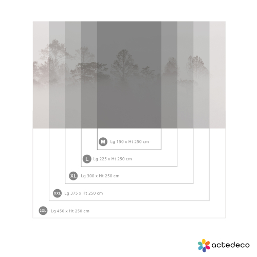 Panorama-Vliestapete neblige Waldlandschaft - Kollektion Acte-Deco