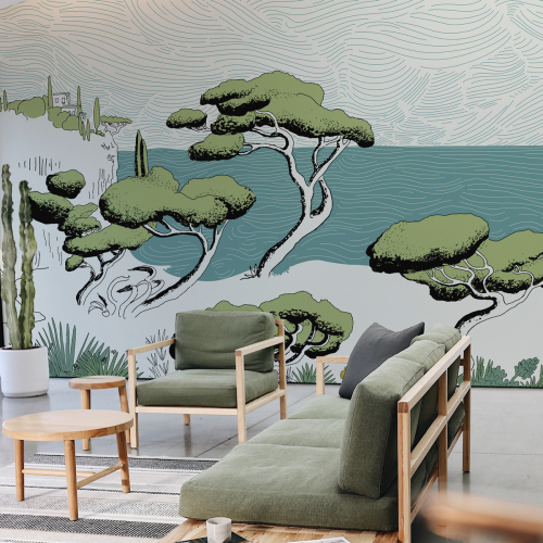 Panoramic wallpaper Creeks landscape - Collection Elisabeth Pese - Acte-Deco