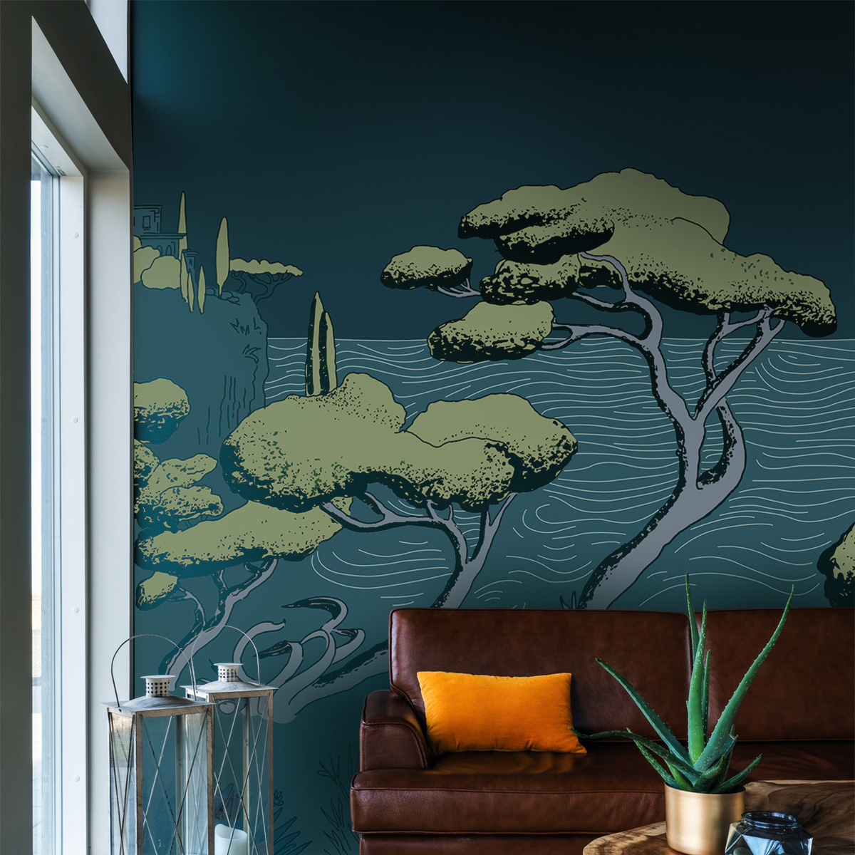 Panoramic wallpaper Creeks landscape - Collection Elisabeth Pese - Acte-Deco