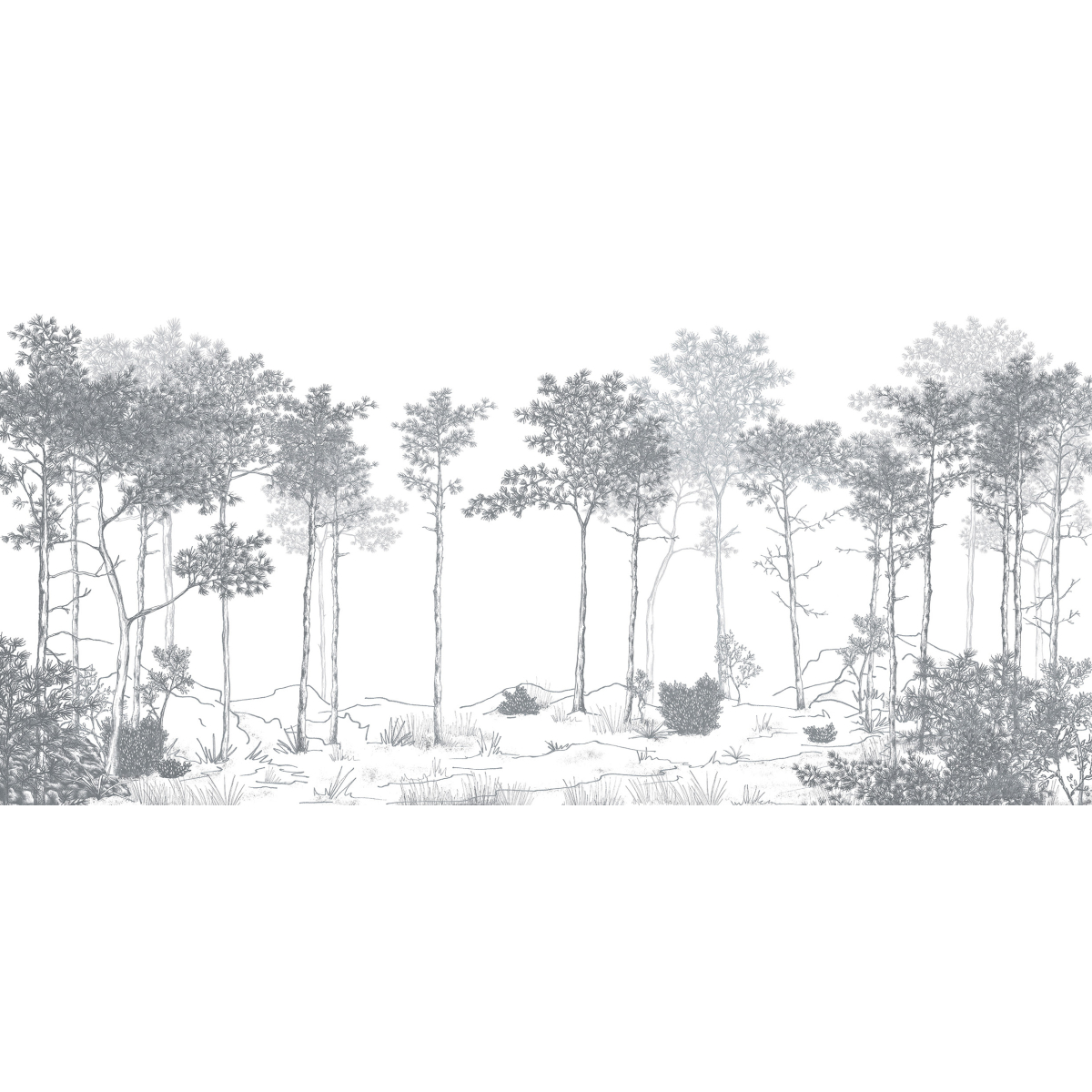 Panoramic wallpaper forest landscape - Lulu au crayon Collection - Acte-Deco