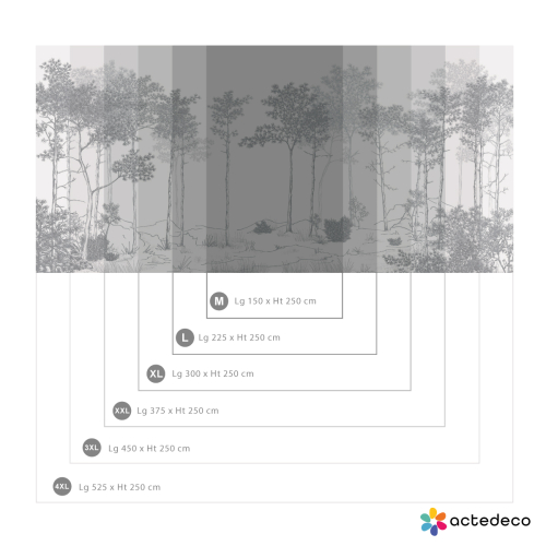 Panoramic wallpaper forest landscape - Lulu au crayon Collection - Acte-Deco