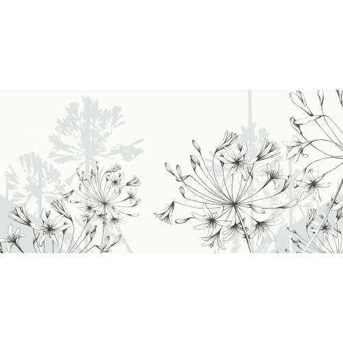 Panoramic wallpaper Graphic floral - Lulu au crayon Collection - Acte-Deco