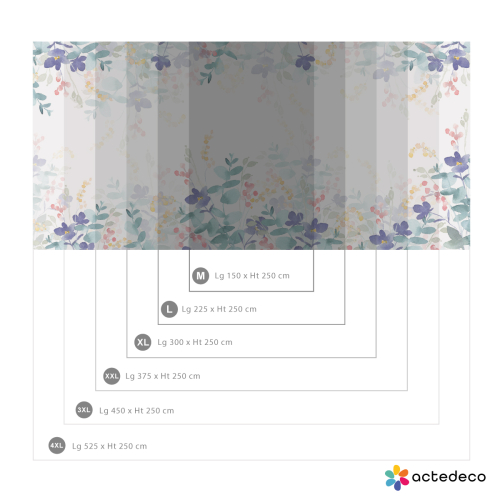 Panoramic wallpaper summer flowers pattern - Noemie Krey Collection - Acte-Deco