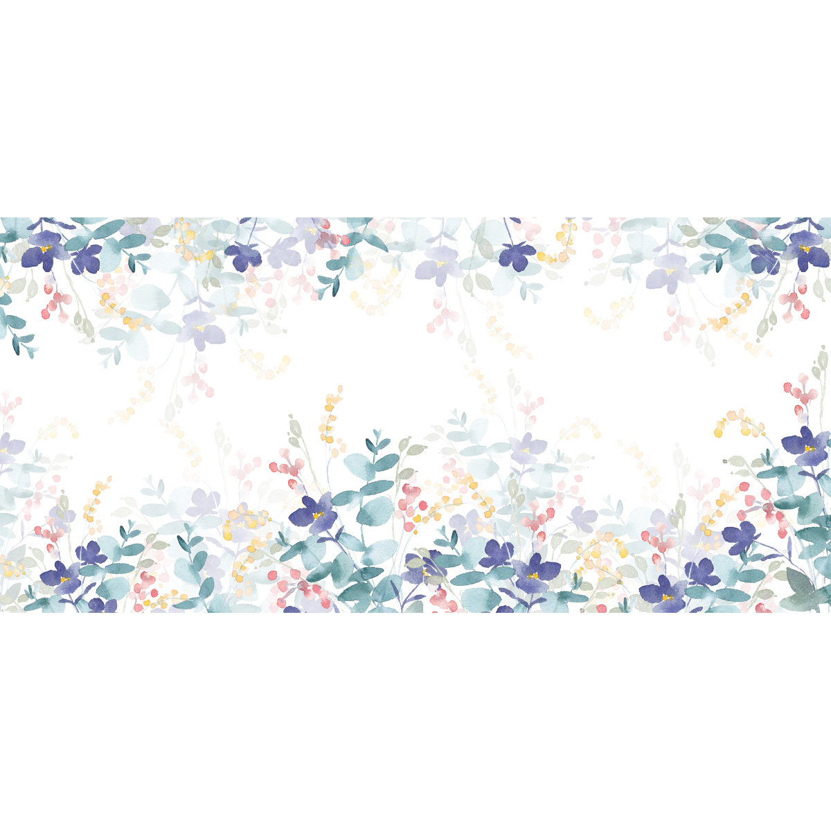 Panoramic wallpaper summer flowers pattern - Noemie Krey Collection - Acte-Deco