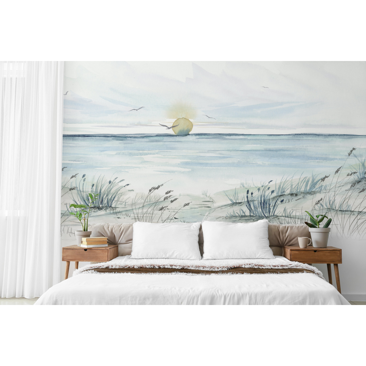 Papel pintado panorámico Paisaje de atardecer - Colección Noëmie Krey - Acte-Deco