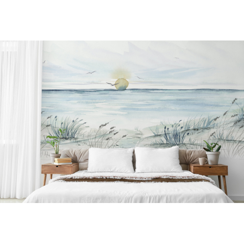 Panoramic wallpaper Sunset landscape - Collection Noëmie Krey - Acte-Deco