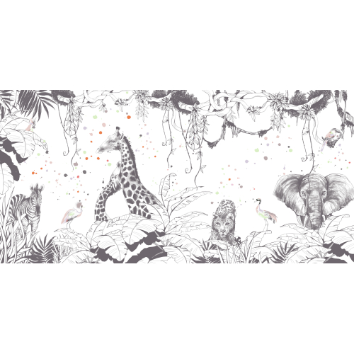 Panoramic wallpaper Jungle circus | Acte-Deco