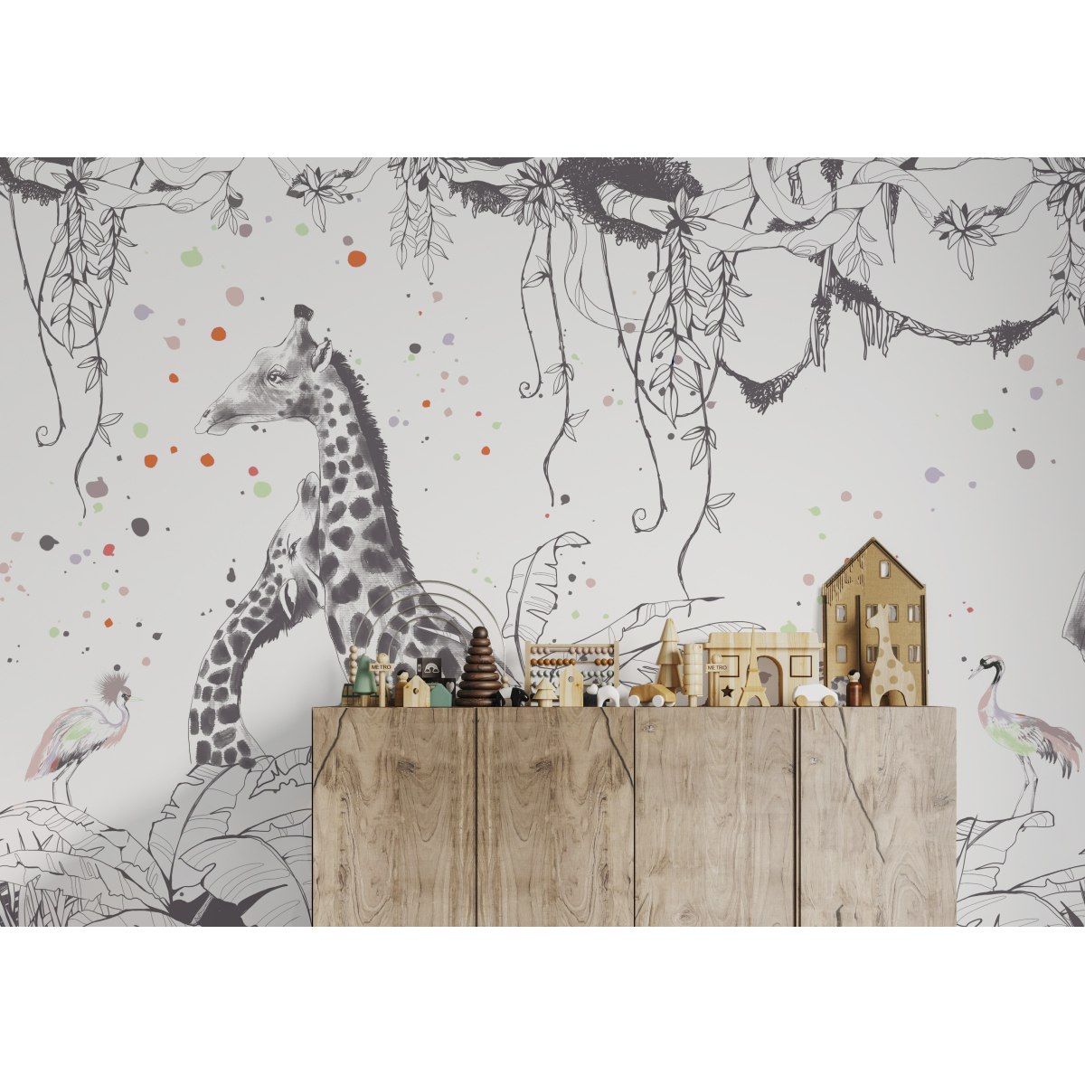 Panoramic wallpaper Jungle circus | Acte-Deco