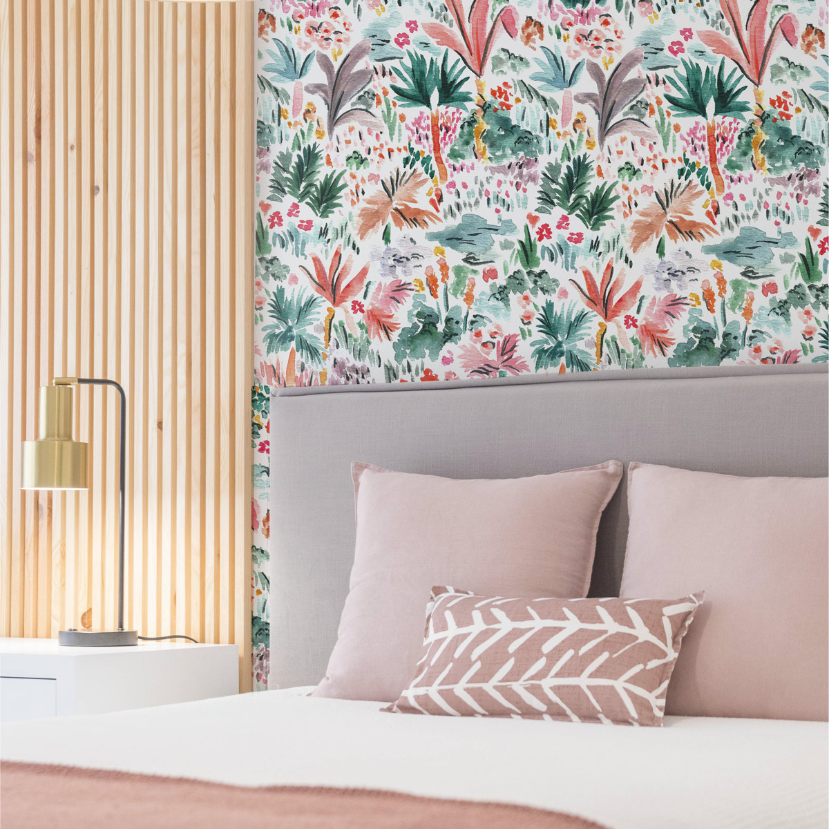 Panoramic wallpaper Watercolor vegetation pattern - Studio Cymé Collection - Acte-Deco