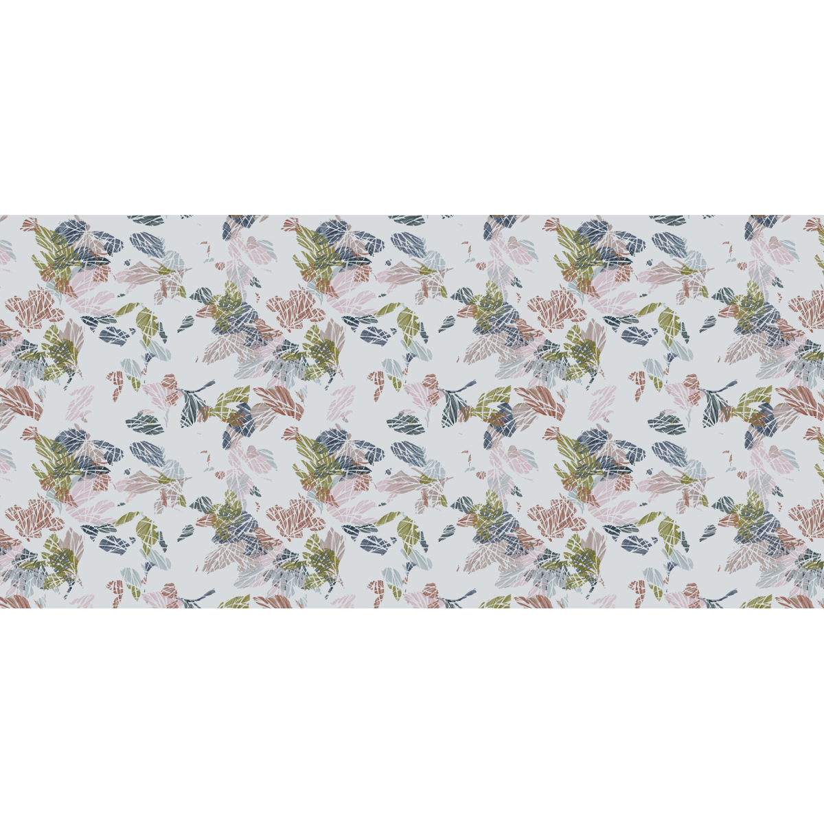 Panoramic wallpaper with abstract leaf pattern - Studio Cymé collection - Acte-Deco