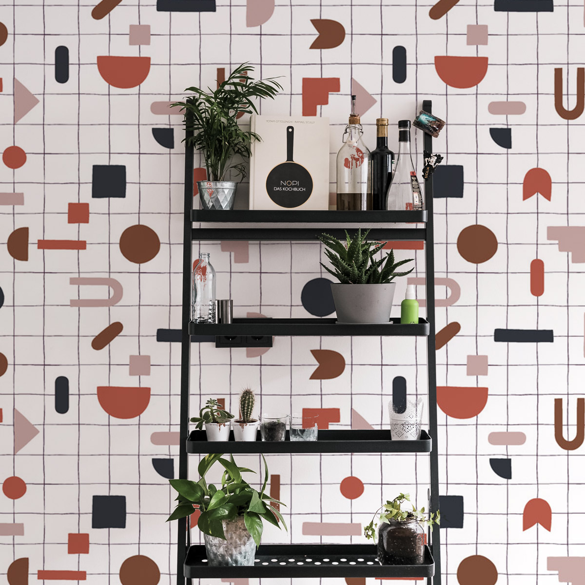 Panoramic wallpaper Grid and geometric shapes - Collection Studio Cymé - Acte-Deco