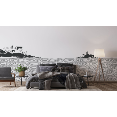 Porquerolles panoramic wallpaper - Collection Elisabeth Pese - Acte-Deco