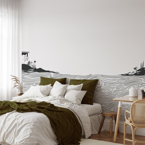 Porquerolles panoramic wallpaper - Collection Elisabeth Pese - Acte-Deco