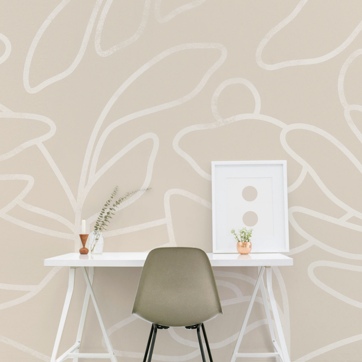 Papel pintado panorámico con motivos abstractos de naturaleza - Colección Studio Romiche - Acte-Deco