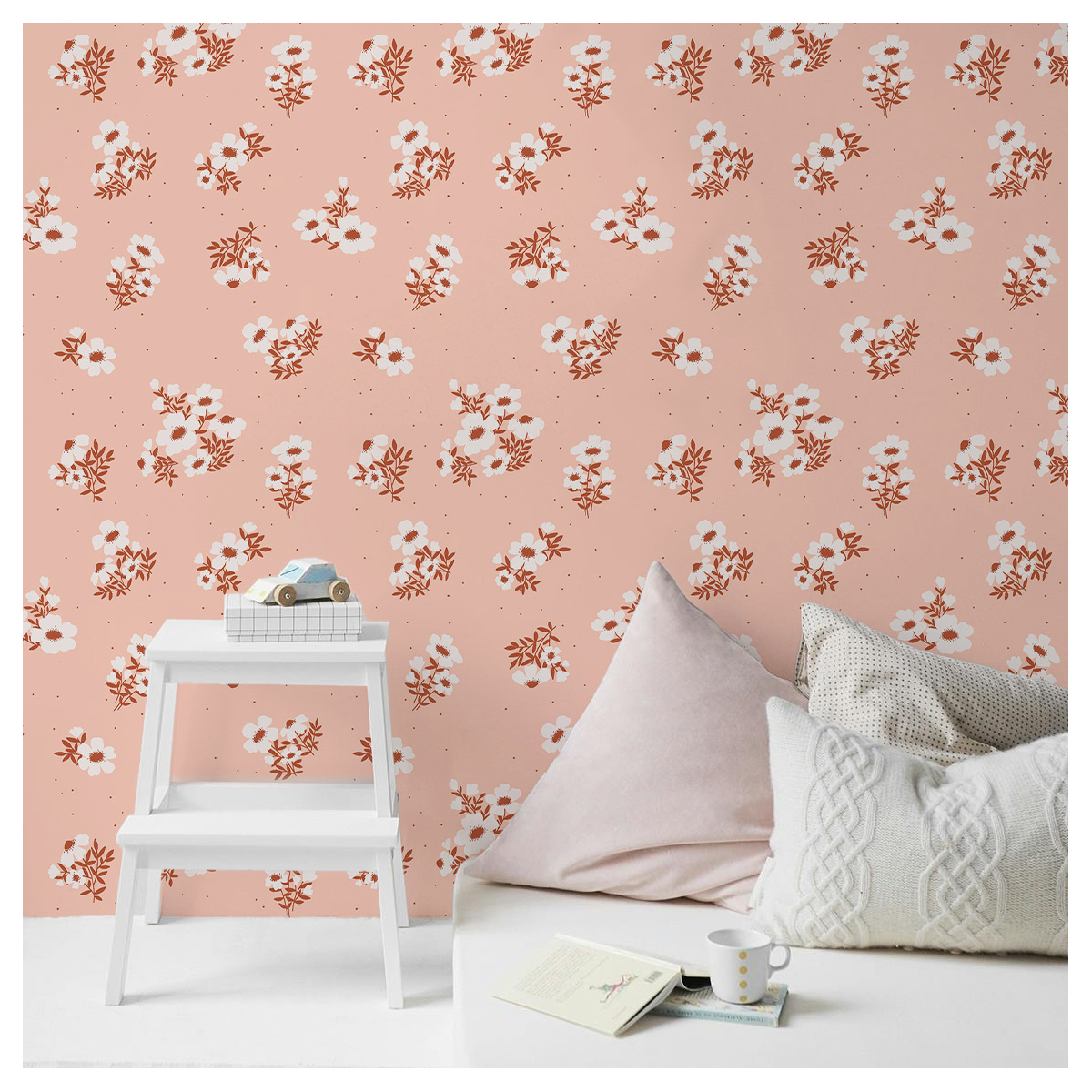 Floral panoramic children's wallpaper - Collection Émilie GAUVRIT - Acte-Deco