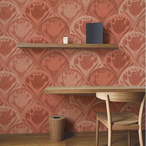 Panoramic floral magnolia wallpaper - Collection Émilie GAUVRIT - Acte-Deco