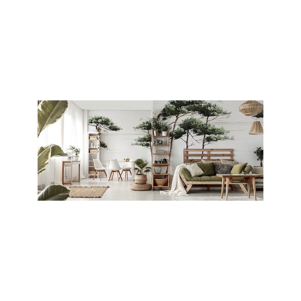 Papel pintado panorámico paisaje de pinos - Colección Casa luci - Acte-Deco