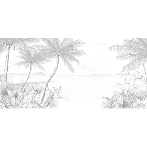 Papier peint panoramique Echappée Tropicale - Collection Lulu au crayon - Acte-Deco