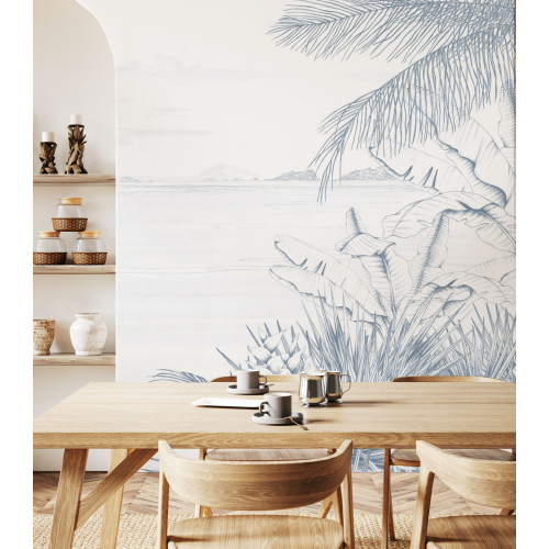 Panoramic wallpaper Tropical landscapes - Lulu au Crayon Collection - Acte-Deco