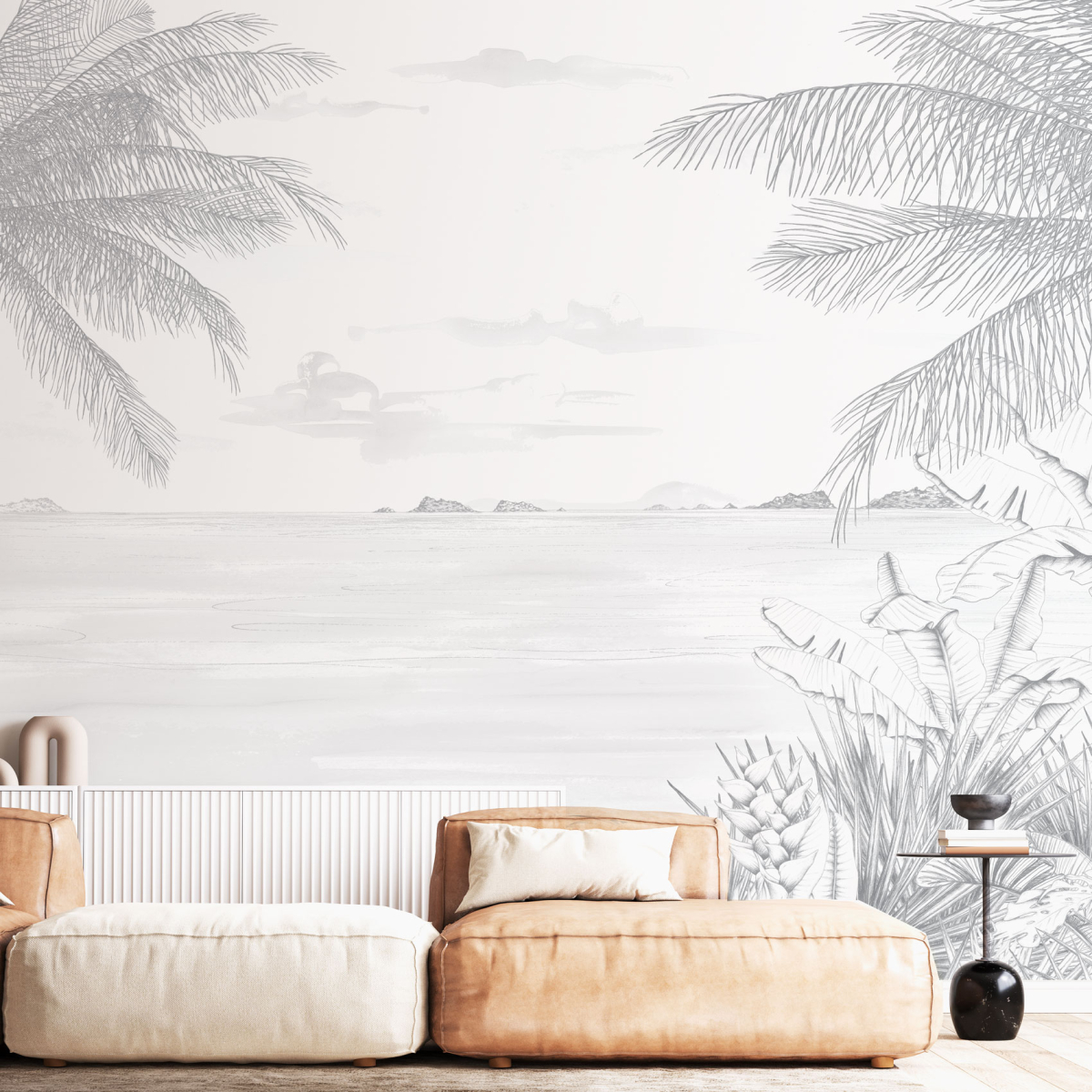 Panoramic wallpaper Tropical landscapes - Lulu au Crayon Collection - Acte-Deco