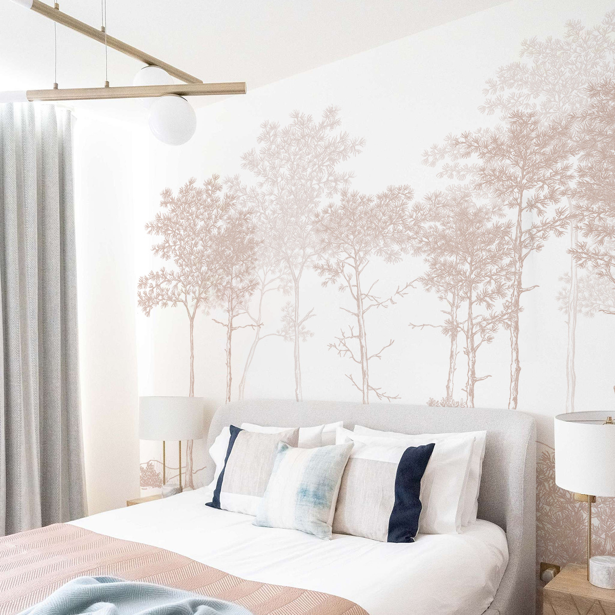 Panoramic wallpaper Balade dans les bois - Lulu au crayon collection - Acte-Deco