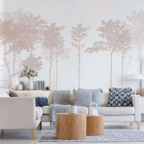 Panoramic wallpaper Balade dans les bois - Lulu au crayon collection - Acte-Deco