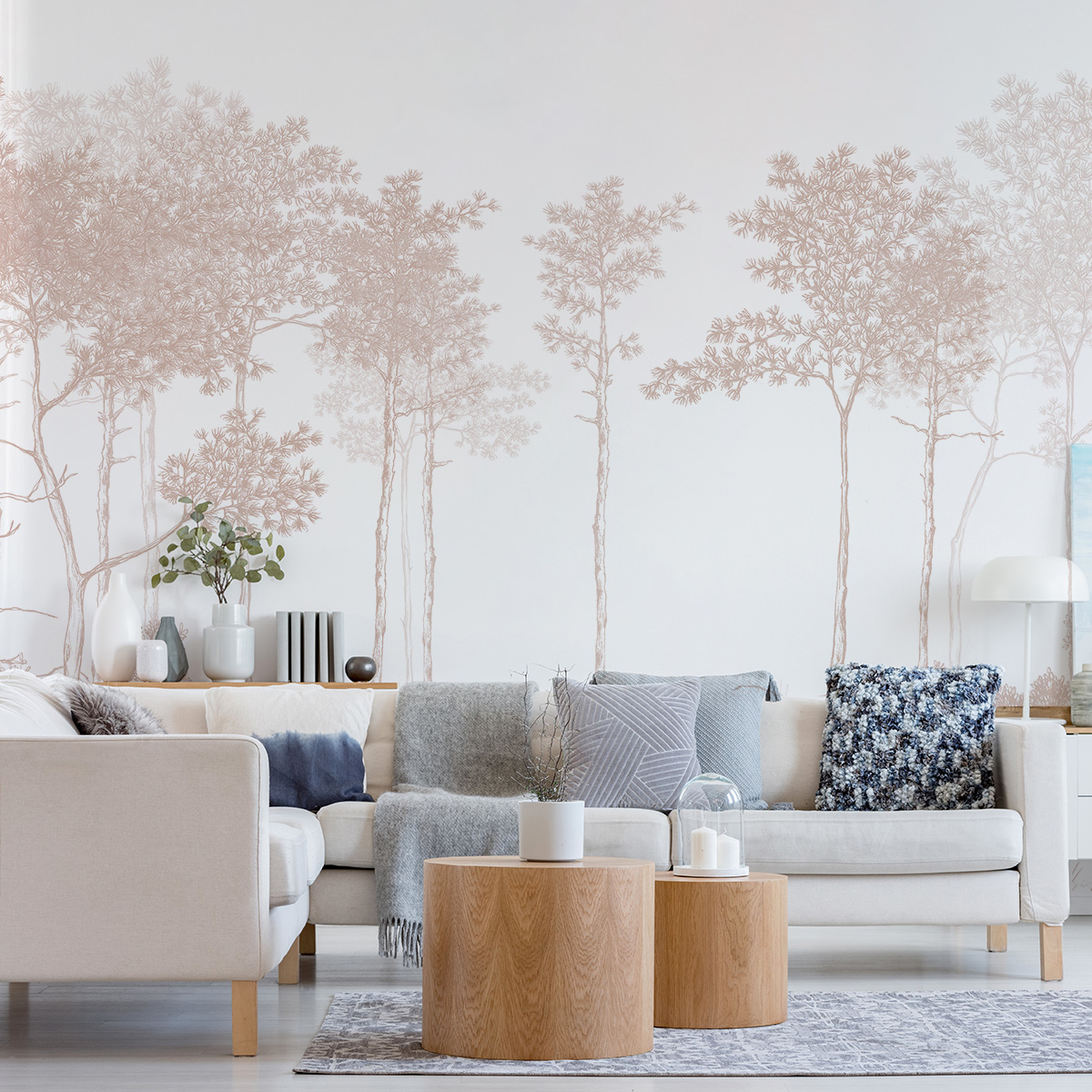 Panoramic wallpaper Balade dans les bois - Lulu au crayon collection - Acte-Deco