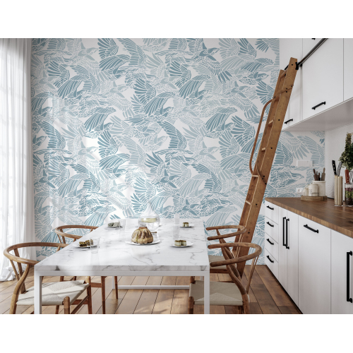 Panoramic wallpaper with a flock of birds - Collection Alex & Marine - Acte-Deco