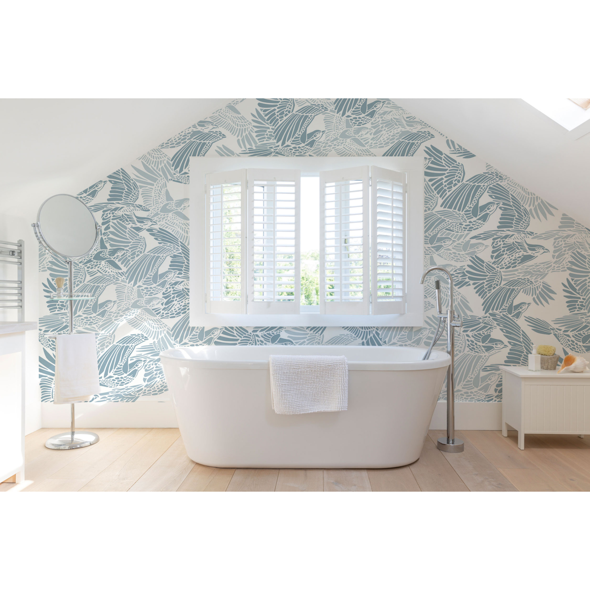 Panoramic wallpaper with a flock of birds - Collection Alex & Marine - Acte-Deco