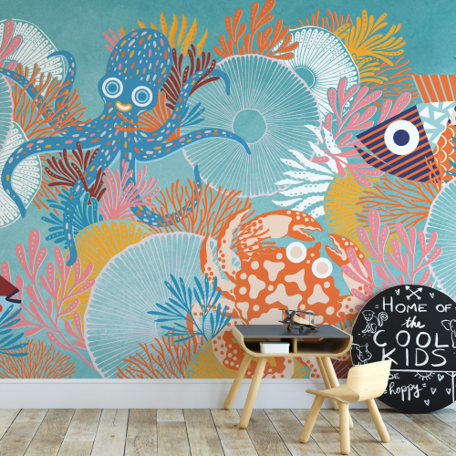 Panoramic wallpaper with underwater pattern - Collection Alex & Marine - Acte-Deco