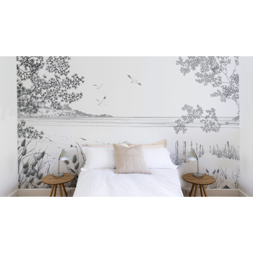 Panoramic wild coast wallpaper - Lulu au crayon collection - Acte-Deco