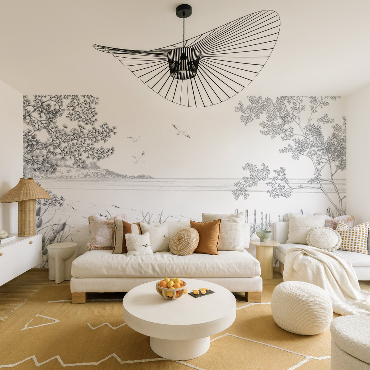 Panoramic wild coast wallpaper - Lulu au crayon collection - Acte-Deco