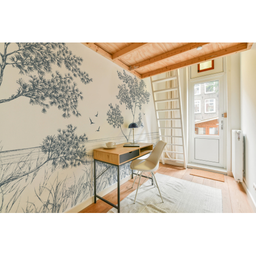 Panoramic wallpaper Balade au bord de mer - Lulu au crayon collection - Acte-Deco