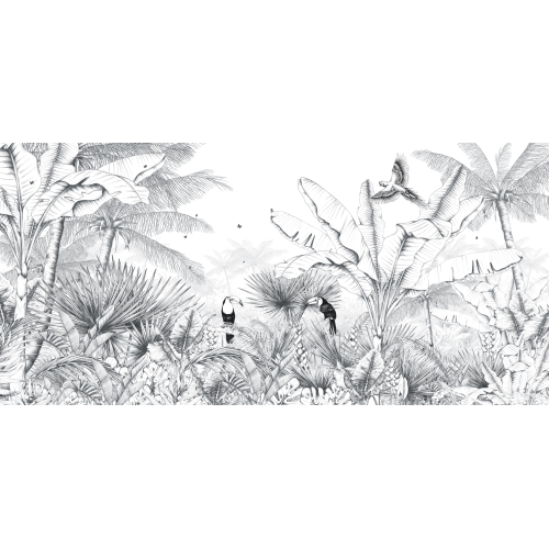 Papel pintado Panorámica Paisaje tropical - Colección Lulu au crayon - Francia Acte-Deco