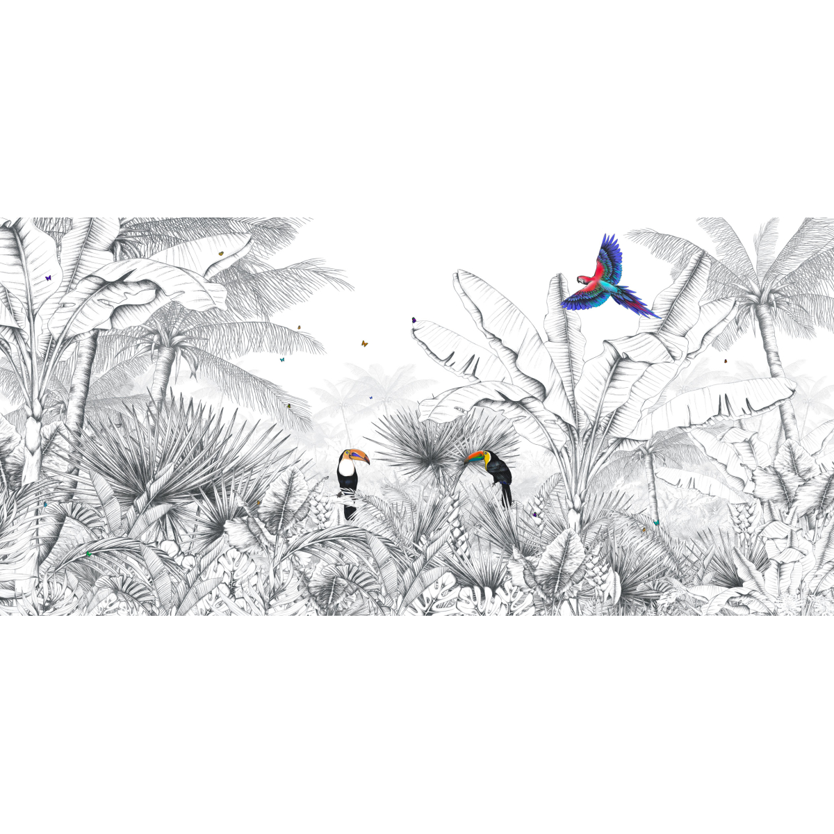 Panoramic wallpaper Tropical landscapes - Lulu au crayon collection - Acte-Deco