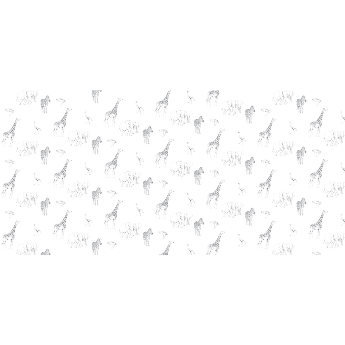 Animals of the savannah pattern wallpaper - Lulu au crayon collection - Acte-Deco