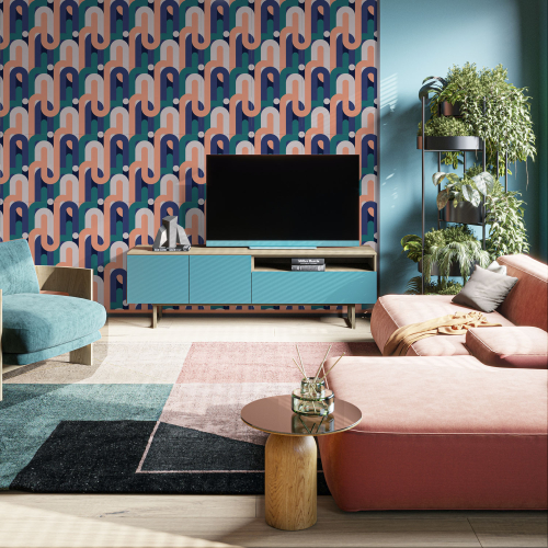 Geometric patterned wallpaper - Collection Studio Cymé - Acte-Deco