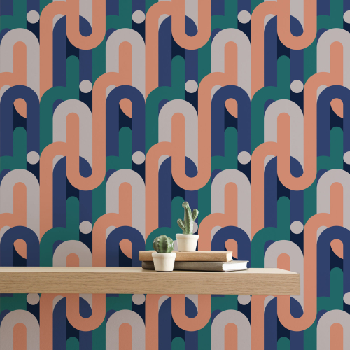 Geometric patterned wallpaper - Collection Studio Cymé - Acte-Deco