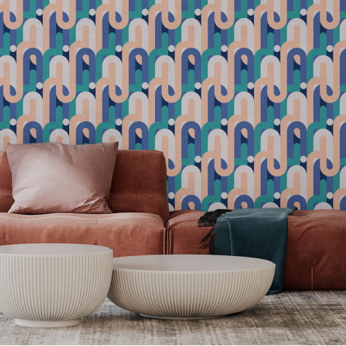 Geometric patterned wallpaper - Collection Studio Cymé - Acte-Deco