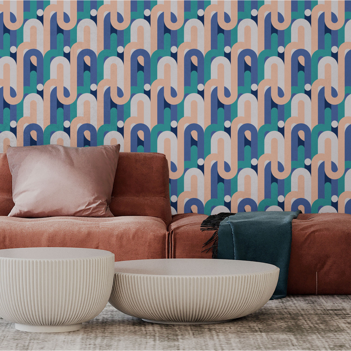 Geometric patterned wallpaper - Collection Studio Cymé - Acte-Deco