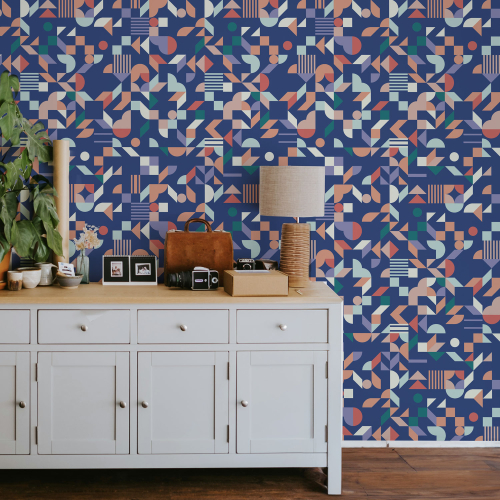 Panoramic wallpaper geometric shapes - Collection Studio Cymé - Acte-Deco