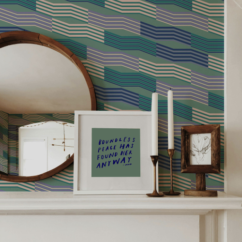 Panoramic wallpaper graphic wave patterns - Collection Studio Cymé - Acte-Deco