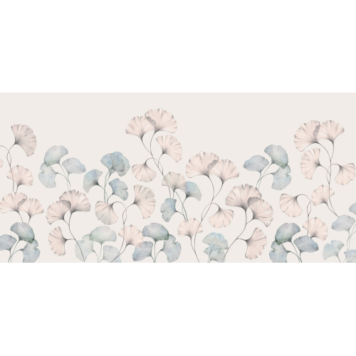 Papel pintado panorámico Flores de ginkgo - Colección Jessica Le Divenah - Acte-Deco