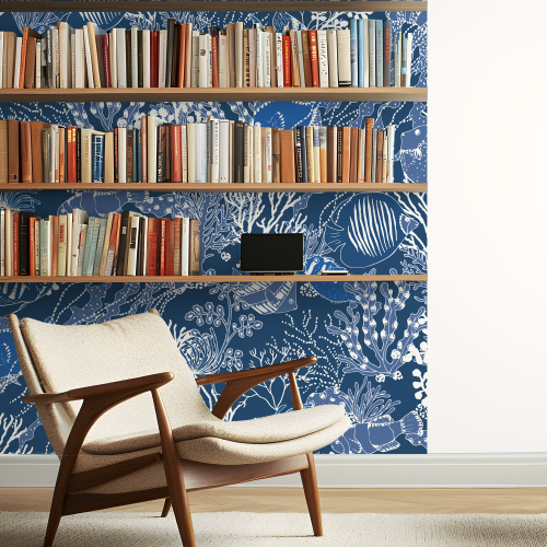 Panoramic wallpaper underwater background - Collection Axelle Design - Acte-Deco